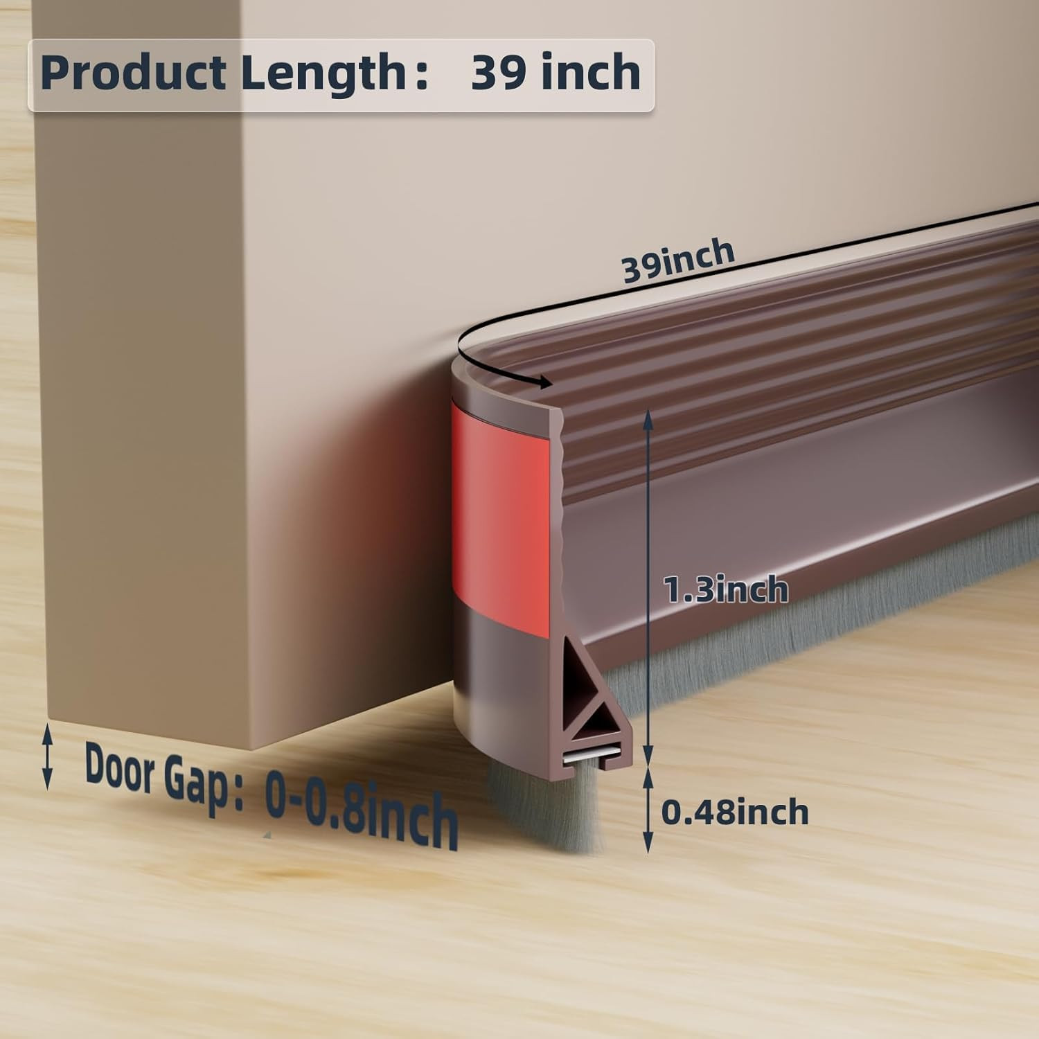 BOTTOM DOOR SEALING TAP WITH BRUSH STRIP – 50wholesale