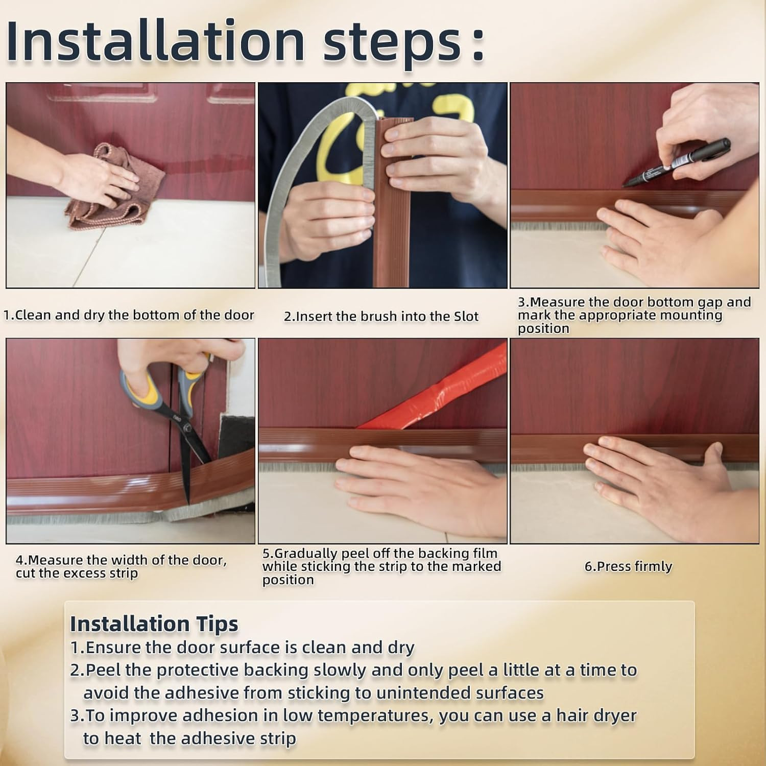 BOTTOM DOOR SEALING TAP WITH BRUSH STRIP – 50wholesale